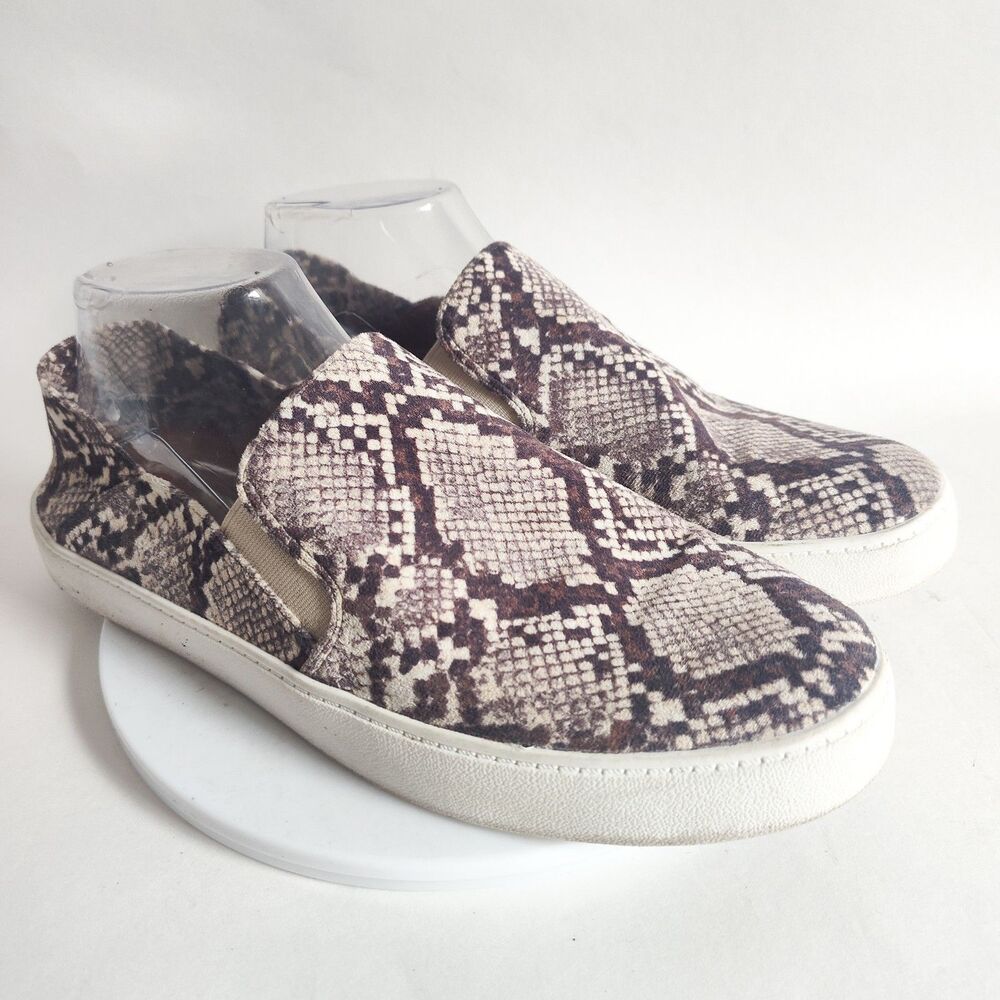 Steve Madden Fayna Slip On Snakeskin Vegan Sneakers Comfortable Nuetral Size 9